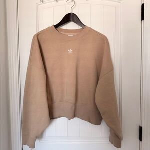 Adidas Women’s Cropped Beige Crewneck Sweater